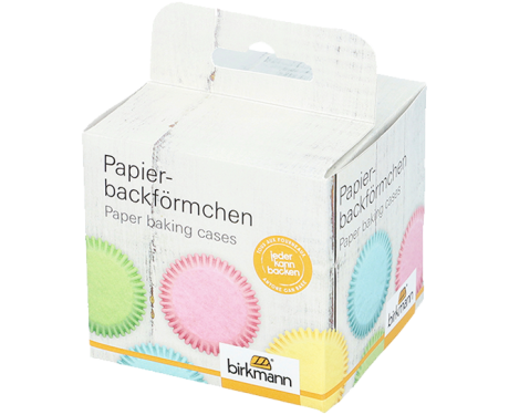 Papierbackförmchen Pastell, 100 Stück