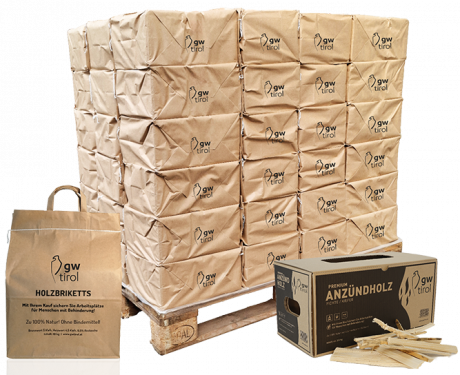 Holzbriketts 10 kg Sack / 60 Sack Palette