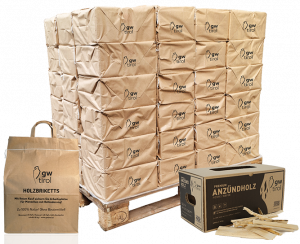 Holzbriketts 10 kg Sack / 60 Sack Palette